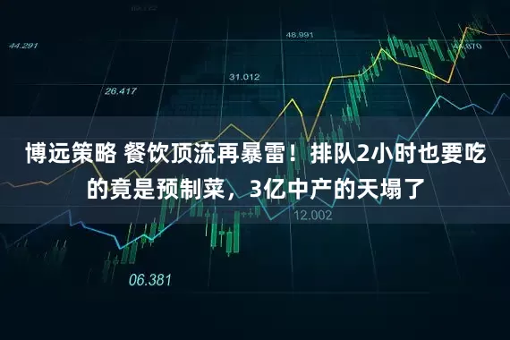 博远策略 餐饮顶流再暴雷！排队2小时也要吃的竟是预制菜，3亿中产的天塌了
